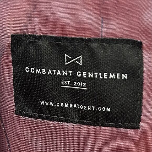Combatant Gentlemen 44R Modern Fit Sport Coat Black Two Button Double Vented - Picture 3 of 8